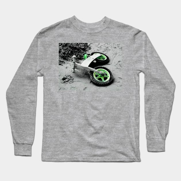 Green Wheels and Black Tyres Long Sleeve T-Shirt by PictureNZ